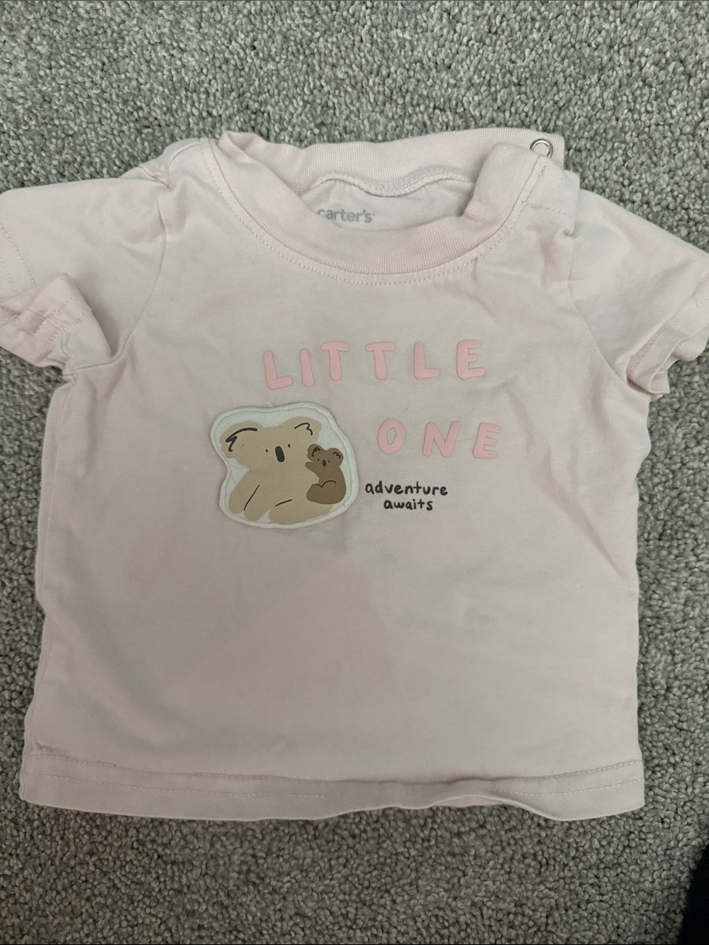 Carter's Light Pink Tee with koala Bear Patch